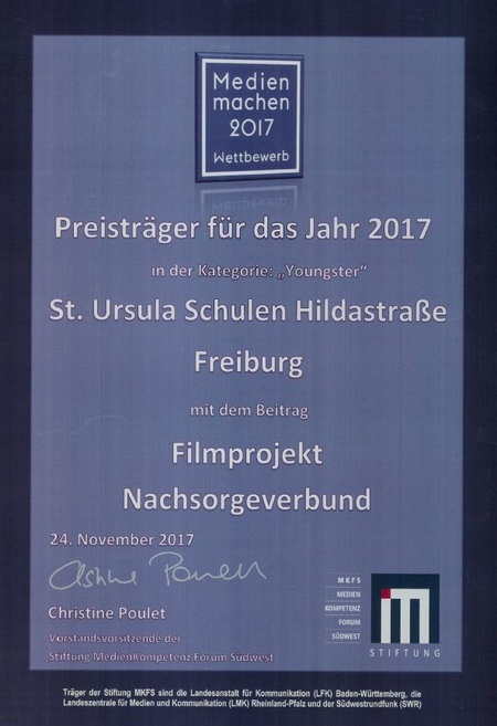 Urkunde Filmpreis 2017